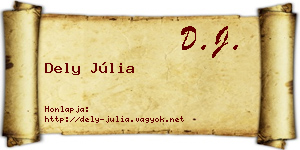 Dely Júlia névjegykártya