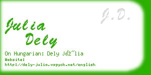 julia dely business card